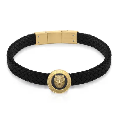 Guess Pánský kožený náramek Lion King JUMB01312JWYGBKT/U