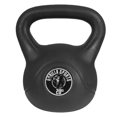 Gorilla Sports Kettlebell činka, plast, černá, 20 kg