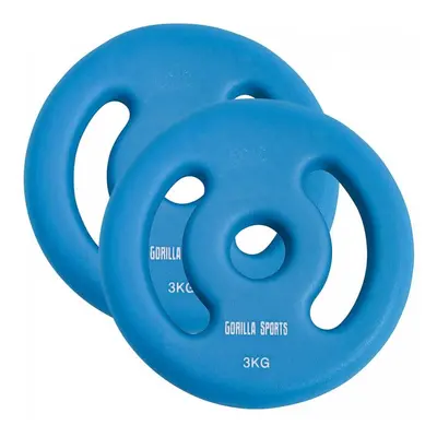 Gorilla Sports Sada zátěžových kotoučů 2 x 3 kg, sv. modrá