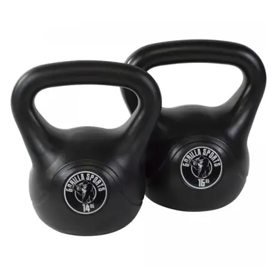 Gorilla Sports Sada kettlebell činka plast, 14 kg, 16 kg