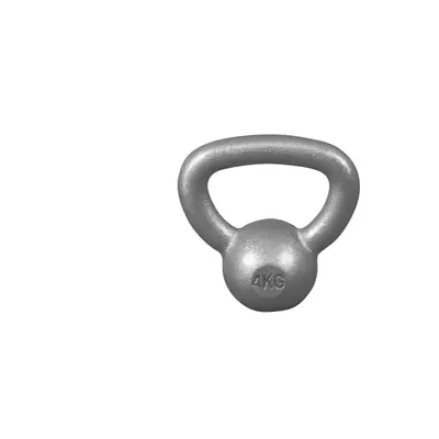 Gorilla Sports Kettlebell činka, litinová, šedá, 4 kg