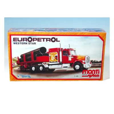 Monti 26 Europetrol Western star Stavebnice 1:v krabici 32x20,5x7,5cm