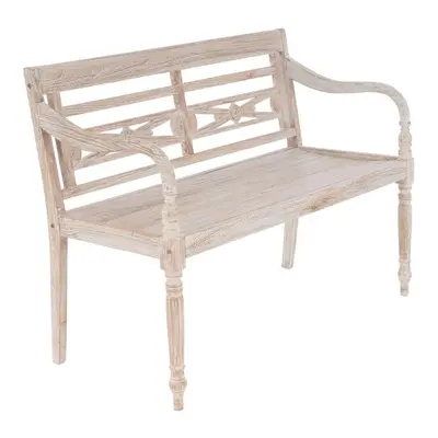 Divero 71854 DIVERO 2-místná zahradní lavice - 119 cm, teak, bílá shabby