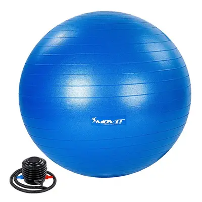 MOVIT Gymnastický míč s nožní pumpou, 75 cm, modrý