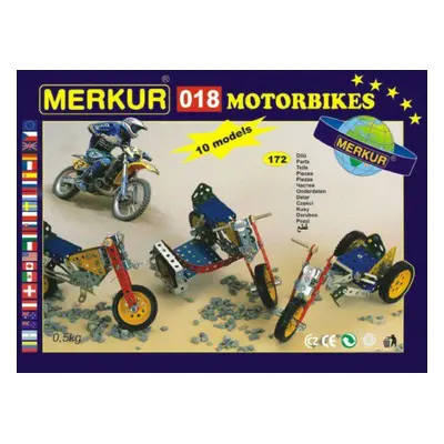 MERKUR Motocykly 018 Stavebnice 10 modelů 182ks v krabici 26x18x5cm