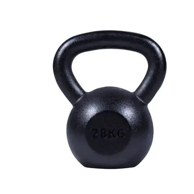 Gorilla Sports Kettlebell činka, litinová, černá, 28 kg