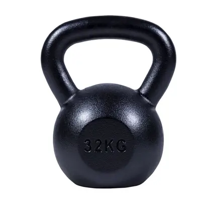 Gorilla Sports Kettlebell činka, litinová, černá, 32 kg