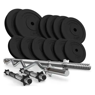 Physionics 91846 PHYSIONIC Vzpěračský set se závažím, hvězdicové zámky, 45 kg