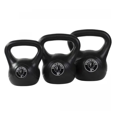 Gorilla Sports Sada kettlebell činek, plast, černé, 30 kg