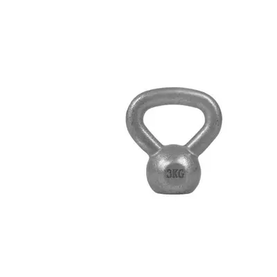 Gorilla Sports Kettlebell činka, litinová, šedá, 3 kg