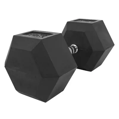 Gorilla Sports Hexagon jednoruční činka pogumovaná, 40 kg 76740