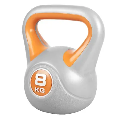 Gorilla Sports Kettlebell činka, vinylová, oranžová, 8 kg