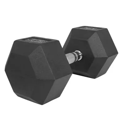 Gorilla Sports Hexagon jednoruční činka pogumovaná, 25 kg 76733