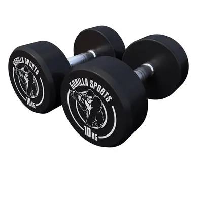 Gorilla Sports Kulaté jednoruční činky, gumové, 2 x 10 kg