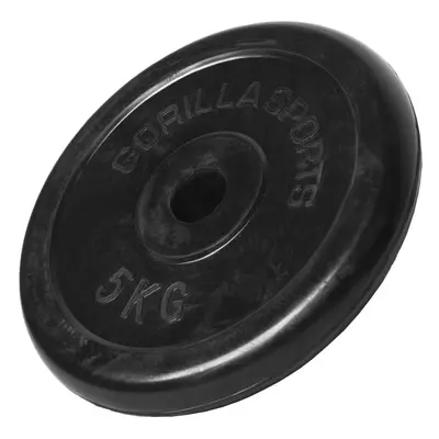 Gorilla Sports Pogumovaný zátěžový kotouč, 5 kg