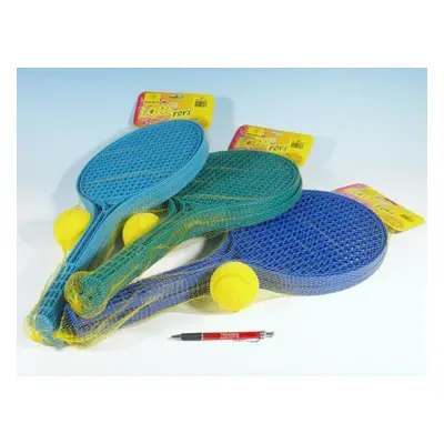 Soft tenis plast barevný+míček v síťce