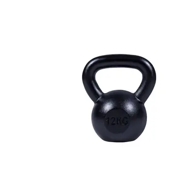 Gorilla Sports kettlebell činka, litinová, černá, 12 kg