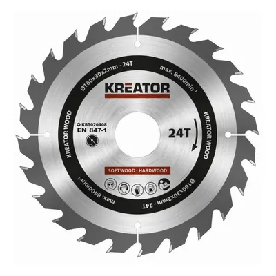 Pilový kotouč na dřevo Kreator, 160 mm, 24T