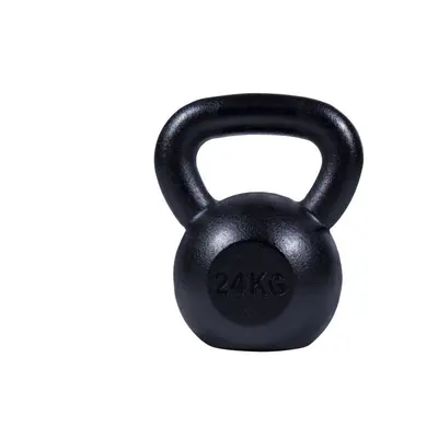 Gorilla Sports kettlebell činka, litinová, černá, 24 kg