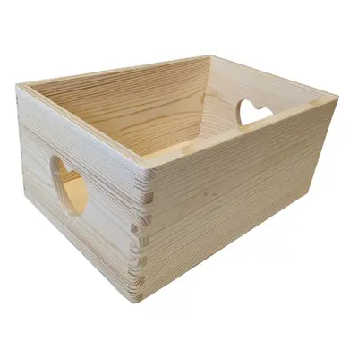 91434 Dřevěný univerzální box SRDCE, 30 x 20 x 13 cm