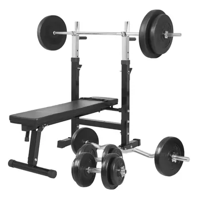 Gorilla Sports Posilovací lavice + nakládací set 100 kg