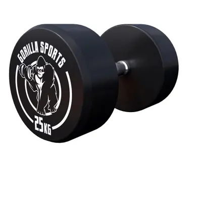 Gorilla Sports Jednoruční činky černo/bílé, 2 x 25 kg