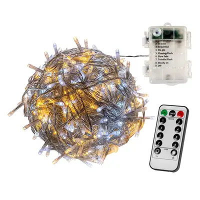 VOLTRONIC® 67399 Vánoční řetěz 10 m,100 LED,teple/stud.bílý+ovladač