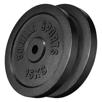 Gorilla Sports Sada zátěžových kotoučů, 2 x 15 kg