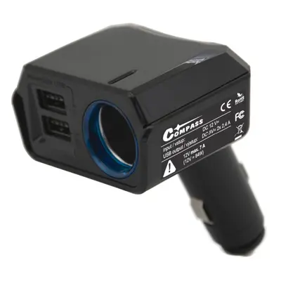 Compass 93210 Adaptér pevný 12V + 2x USB 2400mA SELECT