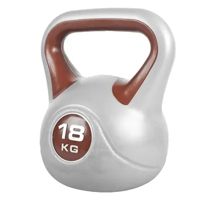 Gorilla Sports Kettlebell činka, vinylová, hnědá, 18 kg