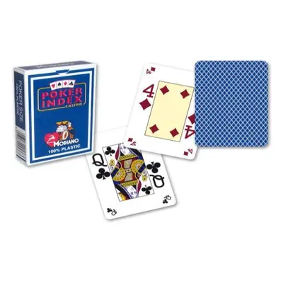 Modiano 93644 Modiano Poker karty, mini, 4 rohy, tmavě modré, sada 12 balíčků