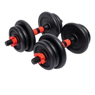 Gorilla Sports Sada jednoručních činek z litiny, 20 kg, 25mm