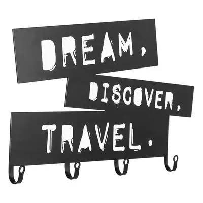 Miadomodo 75112 Nástěnný věšák se čtyřmi háčky, Dream, Discover, Travel