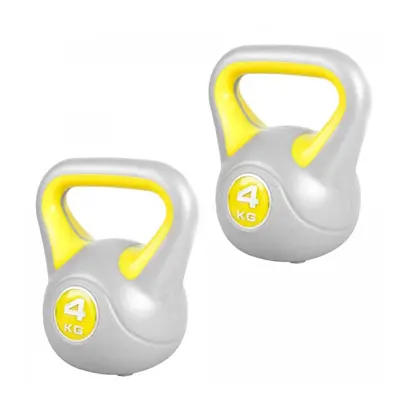 Gorilla Sports Sada Kettlebell činek, plast, 2 x 4 kg