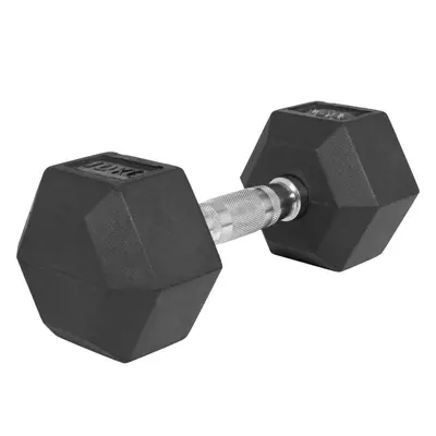 Gorilla Sports Hexagon jednoruční činka pogumovaná, 10 kg 76726