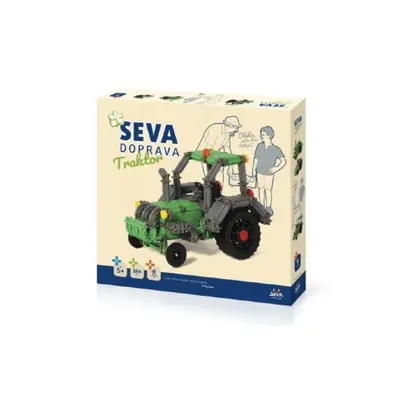 Stavebnice Seva Doprava Traktor plast 384 dílků v krabici 35x33x5cm 5+