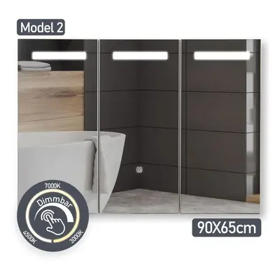 Miadomodo 89220 MIADOMODO Zrcadlová skříňka s LED osvětlením, 90 x 65 cm