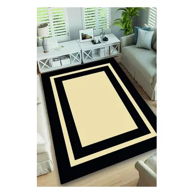 Koberec FRAME béžovo černý, 100% polyester, 160 x 230cm 99199