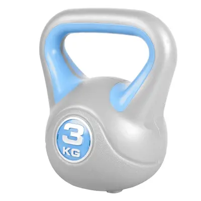 Gorilla Sports Kettlebell činka, vinylová, tyrkysová, 3 kg