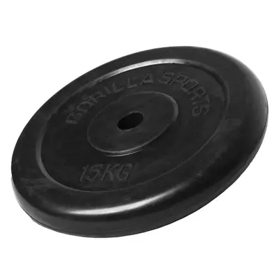 Gorilla Sports Pogumovaný zátěžový kotouč, 15 kg