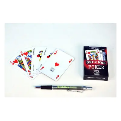 Poker společenská hra karty v papírové krabičce 6x9cm