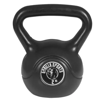 Gorilla Sports kettlebell činka, plast, černá, 2 kg