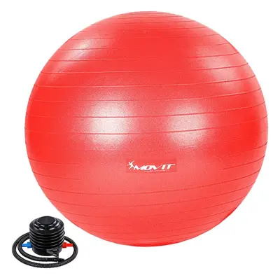 MOVIT Gymnastický míč s nožní pumpou, 85 cm, červený