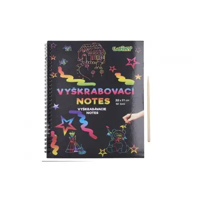 Vyškrabovací notes duhový 10 listů v sáčku 28x21cm