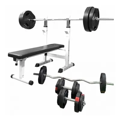 Gorilla Sports Posilovací lavice II + nakládací set 100 kg