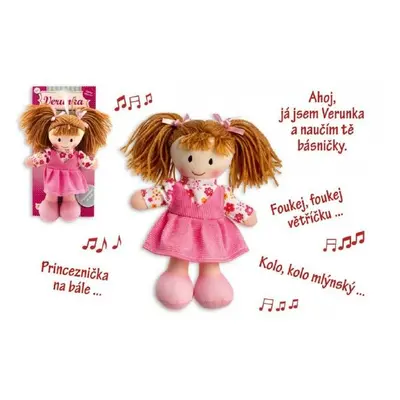 Teddies 59624 Panenka Verunka hadrová plyš 20cm česky mluvící na kartě