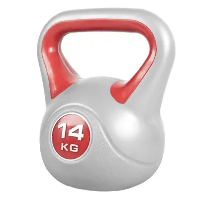 Gorilla Sports Kettlebell činka, vinylová, červená, 14 kg