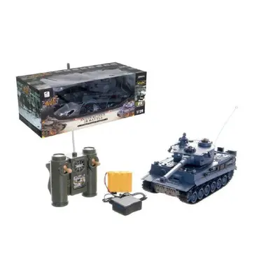 Teddies 58806 Tank RC plast 33cm TIGER I 27MHz na baterie+dobíjecí pack se zvukem a světlem v kr