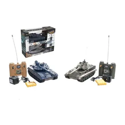 Teddies 58805 Tank RC 2ks 36cm+dobíjecí pack tanková bitva se zvukem se světlem v krabici