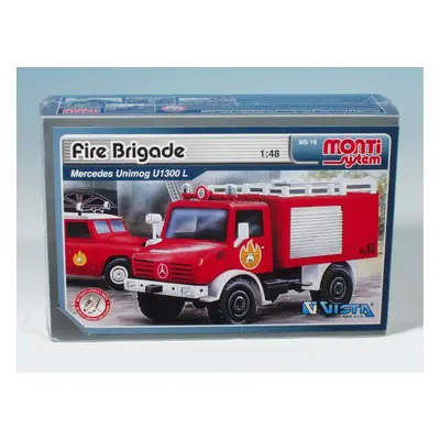 Monti 16 Fire Brigade Mercedes Unimog Stavebnice 1:v krabici 22x15x6cm